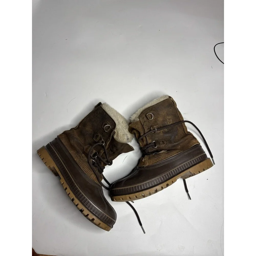 Sorel Kaufman Steel Shank Men's 7 Rubber Suede Brown Winter Snow Boots Canada
